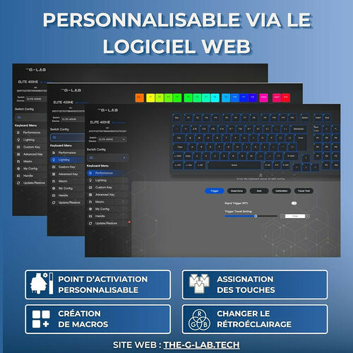 The G-Lab Keyz Elite 400 HE - Bleu/Noir (AZERTY)