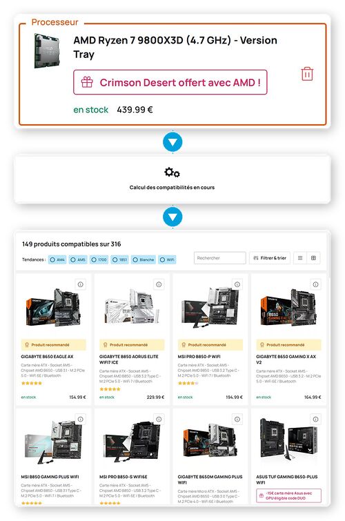 Vérification de compatibilité des composants dans ConfigoMatic