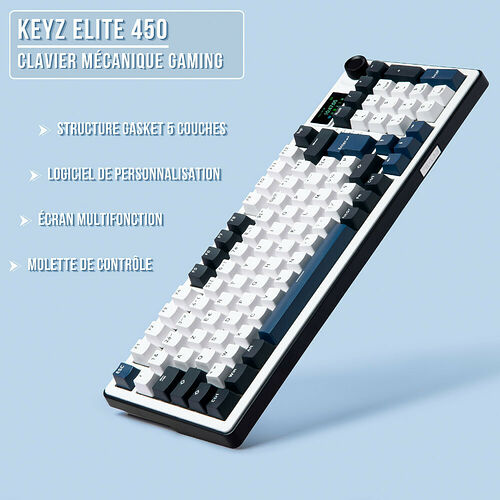 The G-Lab Keyz Elite 450 - Blanc/Gris (AZERTY)