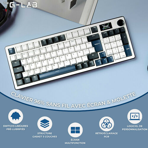 The G-Lab Keyz Elite 450 - Blanc/Gris (AZERTY)