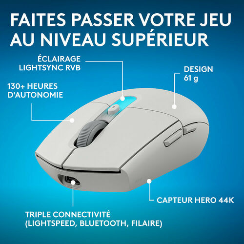Logitech G305 X Superlight - Blanc