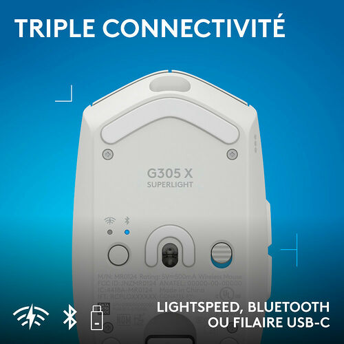 Logitech G305 X Superlight - Blanc