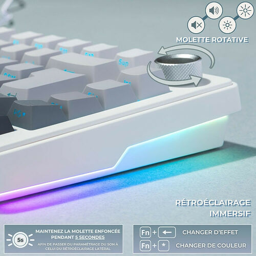 The G-Lab Keyz Elite 300 - Gris/Blanc (AZERTY)