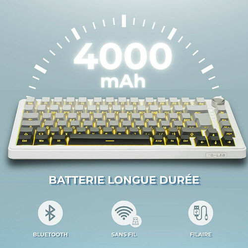The G-Lab Keyz Elite 300 - Gris/Blanc (AZERTY)