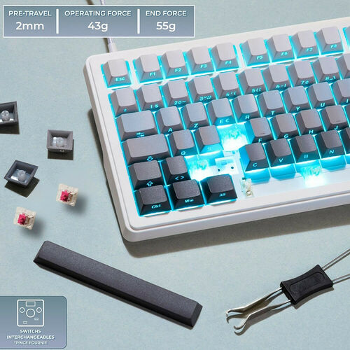The G-Lab Keyz Elite 300 - Gris/Blanc (AZERTY)