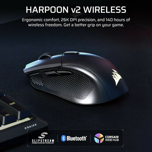 Corsair Harpoon V2 Wireless - Noir