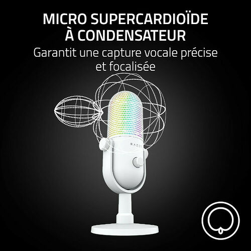 Razer Seiren V3 Chroma 32-Bit DSP - Blanc