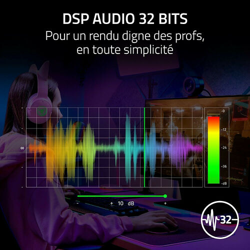 Razer Seiren V3 Chroma 32-Bit DSP - Blanc