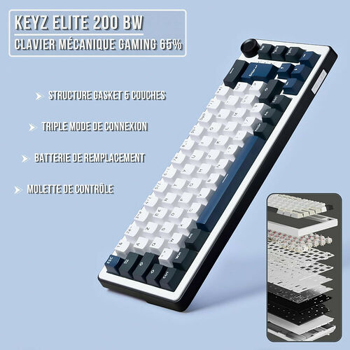 The G-Lab Keyz Elite 200 - Blanc/Noir (AZERTY)