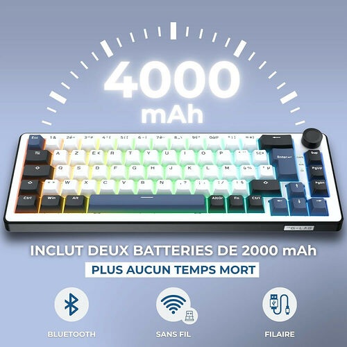 The G-Lab Keyz Elite 200 - Blanc/Noir (AZERTY)