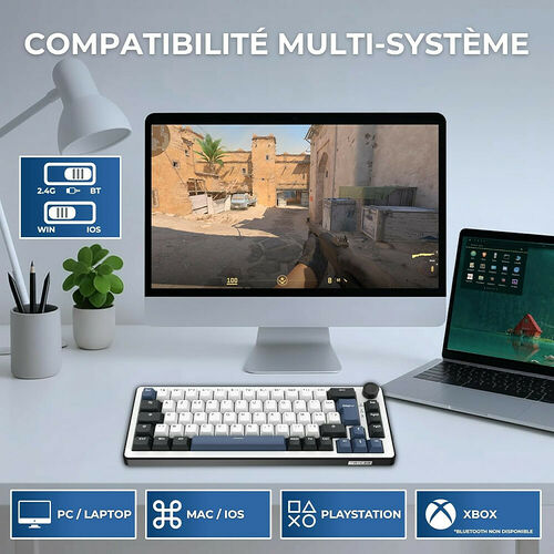 The G-Lab Keyz Elite 200 - Blanc/Noir (AZERTY)