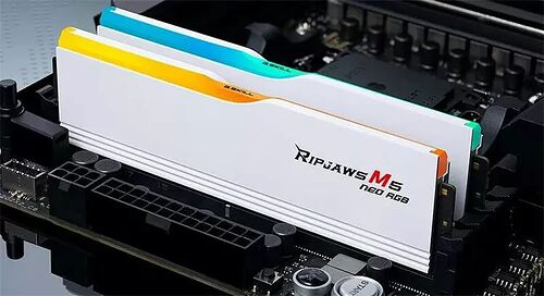 DDR5 G.Skill RipJaws M5 Neo Blanc RGB - 48 Go (2 x 24 Go) 6000 MHz - CAS 30