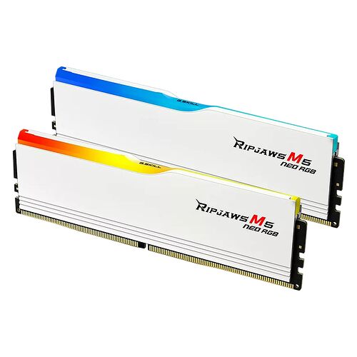 DDR5 G.Skill RipJaws M5 Neo Blanc RGB - 48 Go (2 x 24 Go) 6000 MHz - CAS 30