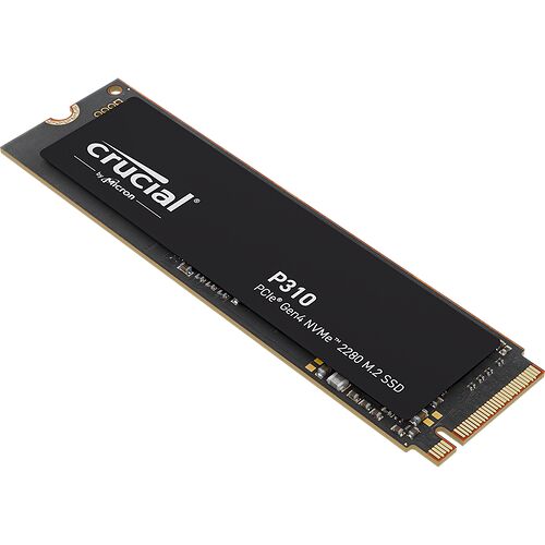 SSD Crucial P310 NVMe PCIe Gen4 au format M.2 2280, de couleur noire.