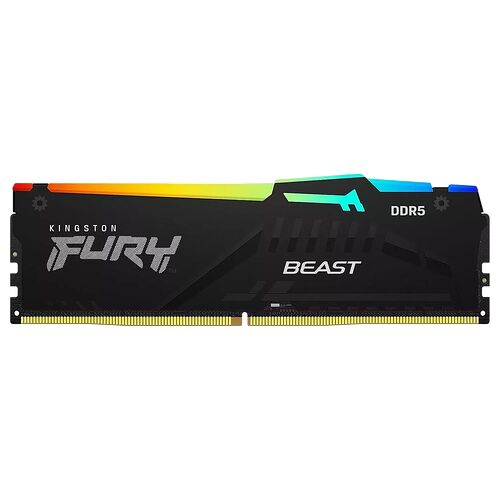 DDR5 Kingston Fury Beast Black RGB - 16 Go (2 x 8 Go) 5200 MHz - CAS 40
