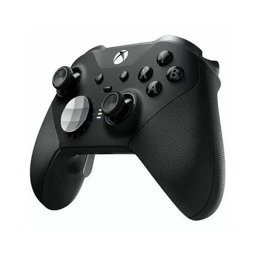 Manette Xbox noire avec sticks analogiques, boutons directionnels et boutons de commande classiques.