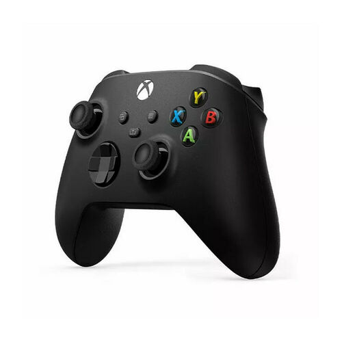 Manette Xbox noire avec boutons colorés et joystick analogique.