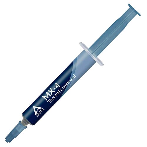 Pâte thermique Arctic MX-4 présentée dans son tube bleu et blanc.