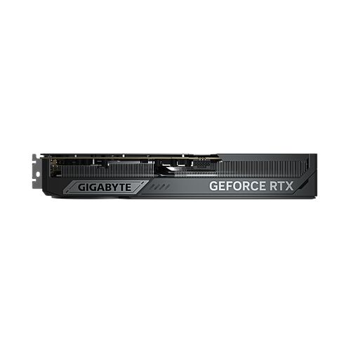 Carte graphique Gigabyte GeForce RTX noire avec un design sobre et des finitions texturées.