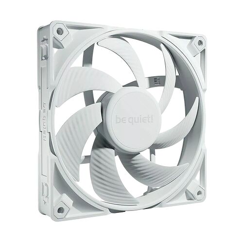 Ventilateur de processeur blanc de la marque be quiet! avec ses pales profilées.