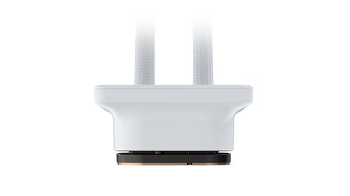 Chargeur secteur blanc avec deux broches de type européen sur fond noir.