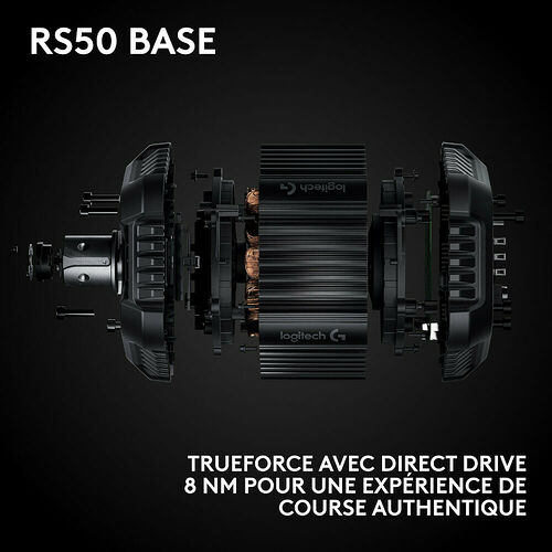 Base de volant Logitech avec technologie Direct Drive, conçue pour offrir une expérience de course authentique.