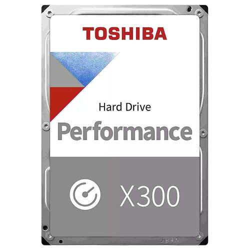 Disque dur interne Toshiba Performance X300 de couleur grise et blanche.