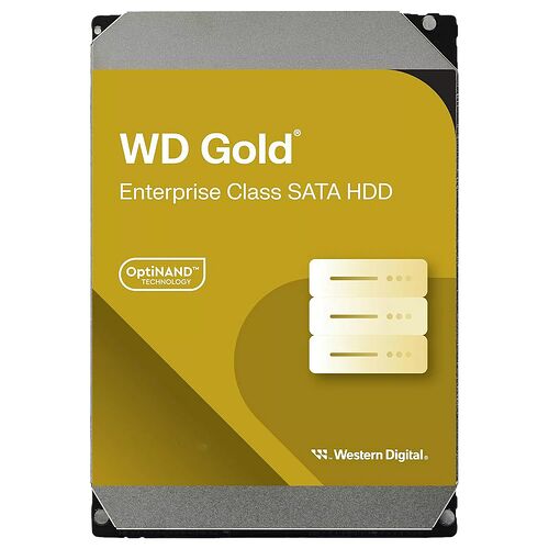 Disque dur interne Western Digital Gold de classe entreprise avec technologie OptiNAND et interface SATA.