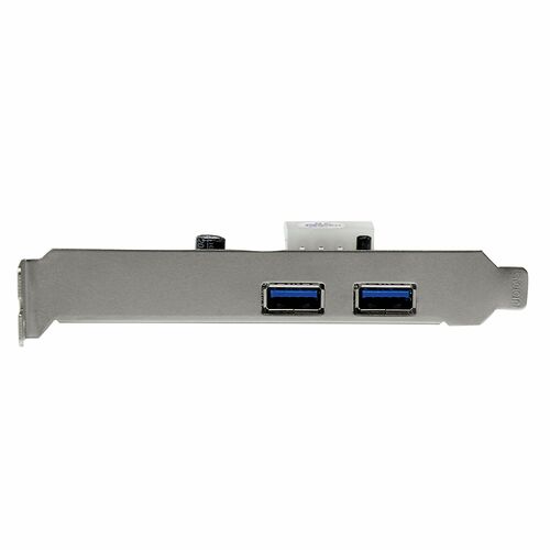 Carte graphique avec deux ports de sortie HDMI et un port DisplayPort sur sa façade métallique.