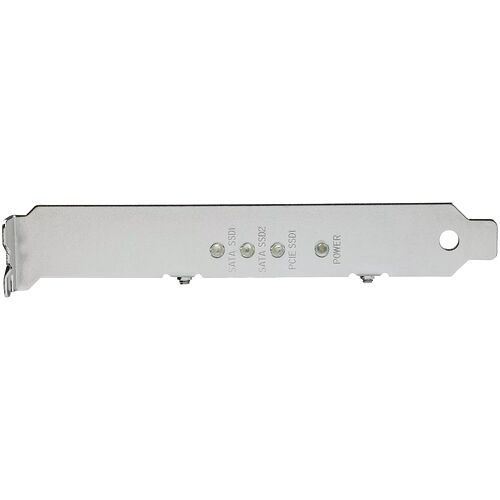 Carte d'extension métallique avec des connecteurs pour SATA SSD1, SATA SSD2, PCIE SSD1 et une prise d'alimentation.