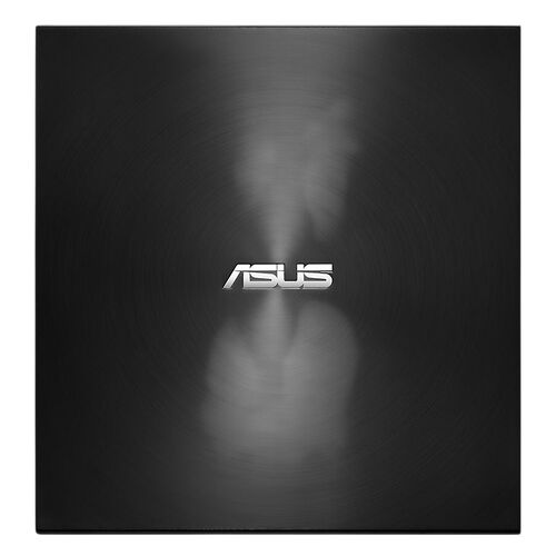 Logo ASUS sur un fond gris texturé et sombre.