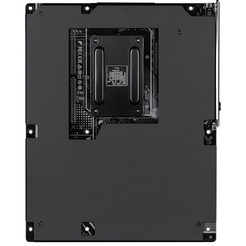 L'arrière d'un écran de PC noir montrant les fixations VESA et les connectiques.