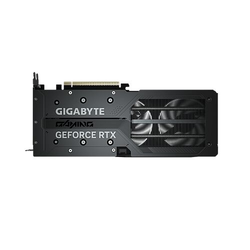 Carte graphique Gigabyte GeForce RTX noire avec deux ventilateurs de refroidissement.