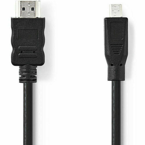 Câble adaptateur avec connecteurs HDMI et Mini DisplayPort noirs.