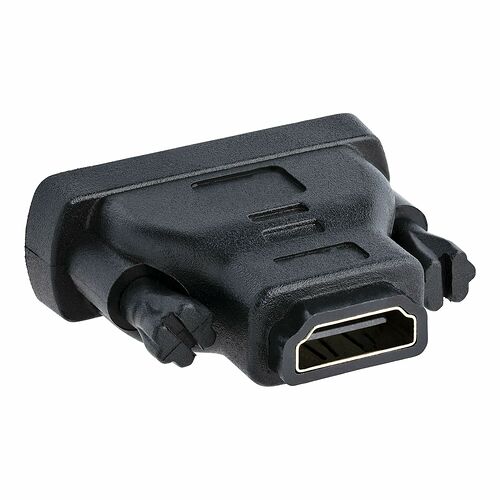 Adaptateur de connecteur HDMI vers VGA de couleur noire.