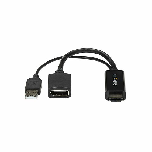 Câble adaptateur StarTech.com avec connecteurs USB-C et HDMI, de couleur noire.