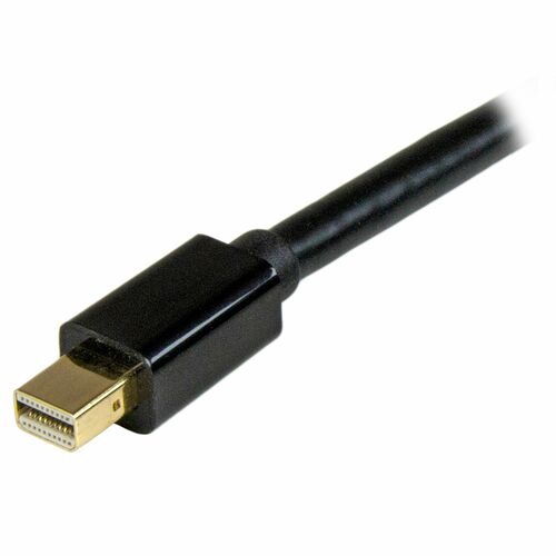 Câble DisplayPort avec connecteur doré sur fond blanc.