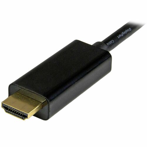 Câble DisplayPort noir avec connecteur mâle.