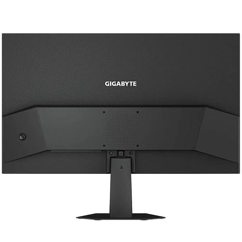 Écran Gigabyte de couleur noire avec un pied de support central.
