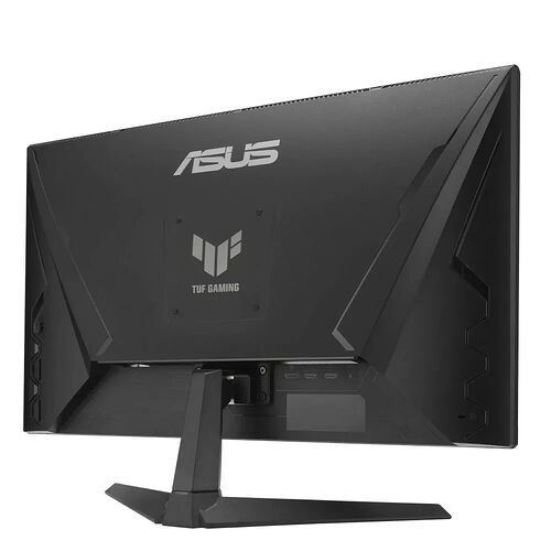 Écran de PC gamer Asus de la gamme TUF Gaming, de couleur noire avec un design angulaire et un pied de support robuste.