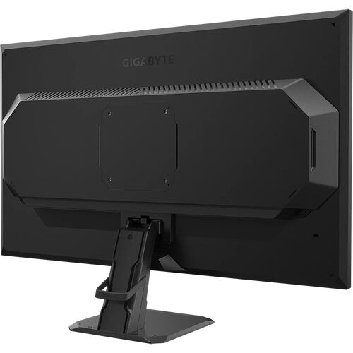 L'arrière d'un écran de jeu Gigabyte noir avec un pied de support robuste.