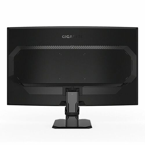 Écran de PC Gigabyte de couleur noire avec un pied de support robuste.