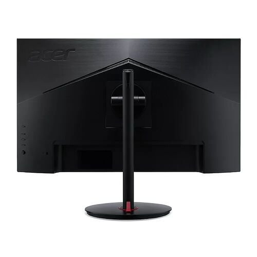 Écran de PC Acer de couleur noire avec un pied de support central et une base circulaire.