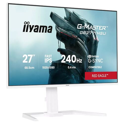 Écran gamer Iiyama G-Master de 27 pouces avec dalle IPS, résolution 1920x1080, taux de rafraîchissement de 240Hz et compatibilité NVIDIA G-SYNC.