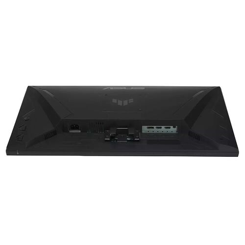 Vue arrière d'un écran Asus noir montrant les ports de connexion HDMI, DisplayPort et l'entrée d'alimentation.