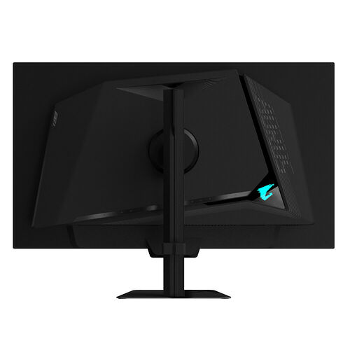 Écran de PC gamer Acer avec un support réglable et un logo bleu lumineux à l'arrière.