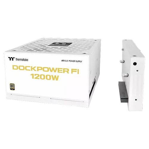 Bloc d'alimentation Thermaltake Dockpower FI de 1200W, de couleur blanche, certifié 80 Plus.