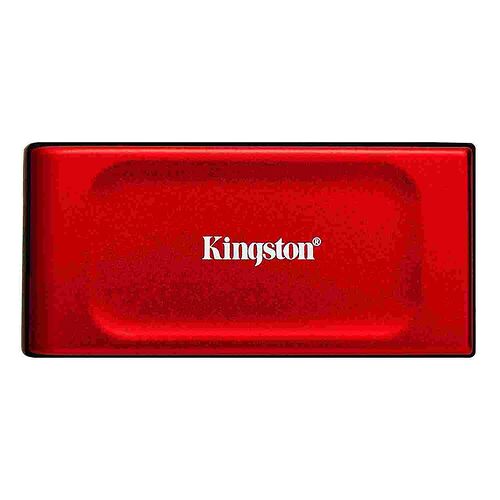 Clé USB Kingston de couleur rouge brillante.