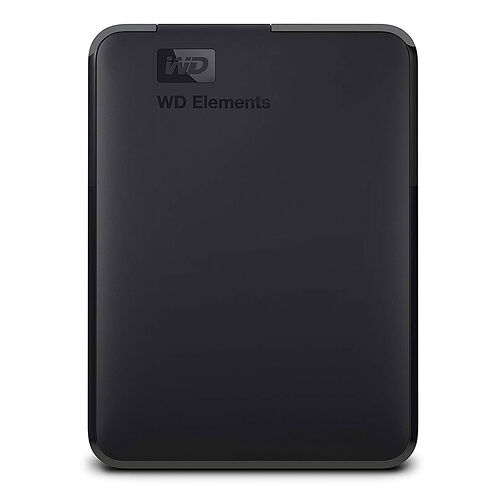 Disque dur externe WD Elements de couleur noire.