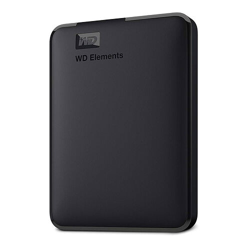 Disque dur externe WD Elements de couleur noire.
